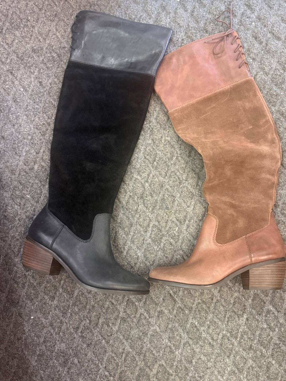 😍2!!!! NWOT Lucky Brand Leather & Suede Women’s Two-Tone Knee High Boots 10